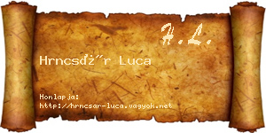 Hrncsár Luca névjegykártya